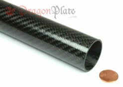 Carbon Fiber Roll Wrapped Telescoping Twill Tube ~ 1.25" ID X 24", Gloss Finish