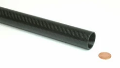 Carbon Fiber Roll Wrapped Telescoping Twill Tube ~ 0.875" ID X 24", Gloss Finish