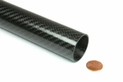 Carbon Fiber Roll Wrapped Telescoping Twill Tube ~ 1.125" ID X 24", Gloss Finish