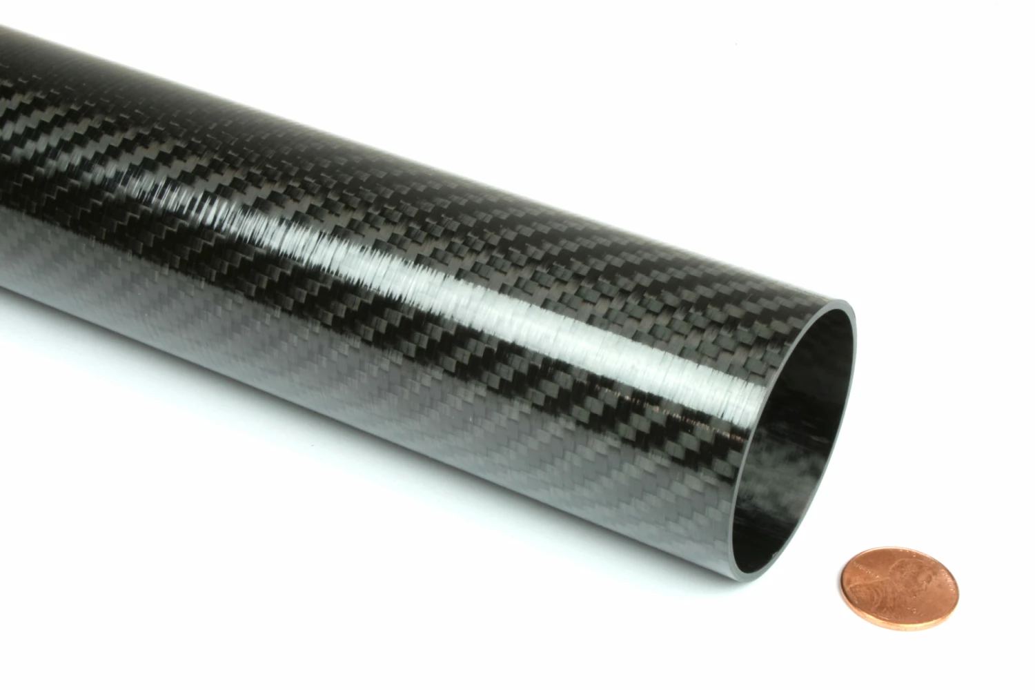 Carbon Fiber Roll Wrapped Telescoping Twill Tube ~ 1.625" ID X 96", Gloss Finish 1 Carbon Fiber Roll Wrapped Telescoping Twill Tube ~ 1.625" ID X 96", Gloss Finish