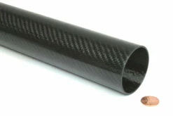 Carbon Fiber Roll Wrapped Telescoping Twill Tube ~ 2.25" ID X 24", Gloss Finish