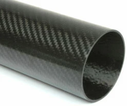 Carbon Fiber Roll Wrapped Twill Tube ~ 4" ID X 24", Gloss Finish