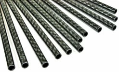 Carbon Fiber Roll Wrapped Twill Tube ~ 7mm ID X 24", Thin Wall Gloss Finish