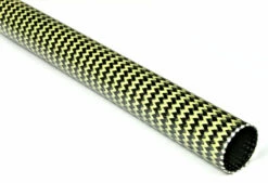 EconomyTube™ Braided Carbon/Yellow Kevlar Round Tubing ~ 0.5" ID X 72"