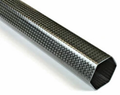Braided Carbon Fiber Hexagonal Tubing ~ 1.5" ID X 72"
