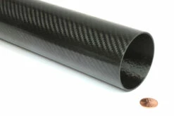 Carbon Fiber Roll Wrapped Telescoping Twill Tube ~ 2.5" ID X 72", Gloss Finish