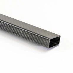 Carbon Fiber Roll Wrapped Twill Rectangle Tube ~1.0" X 2.0" X 24" (Uni/Twill)